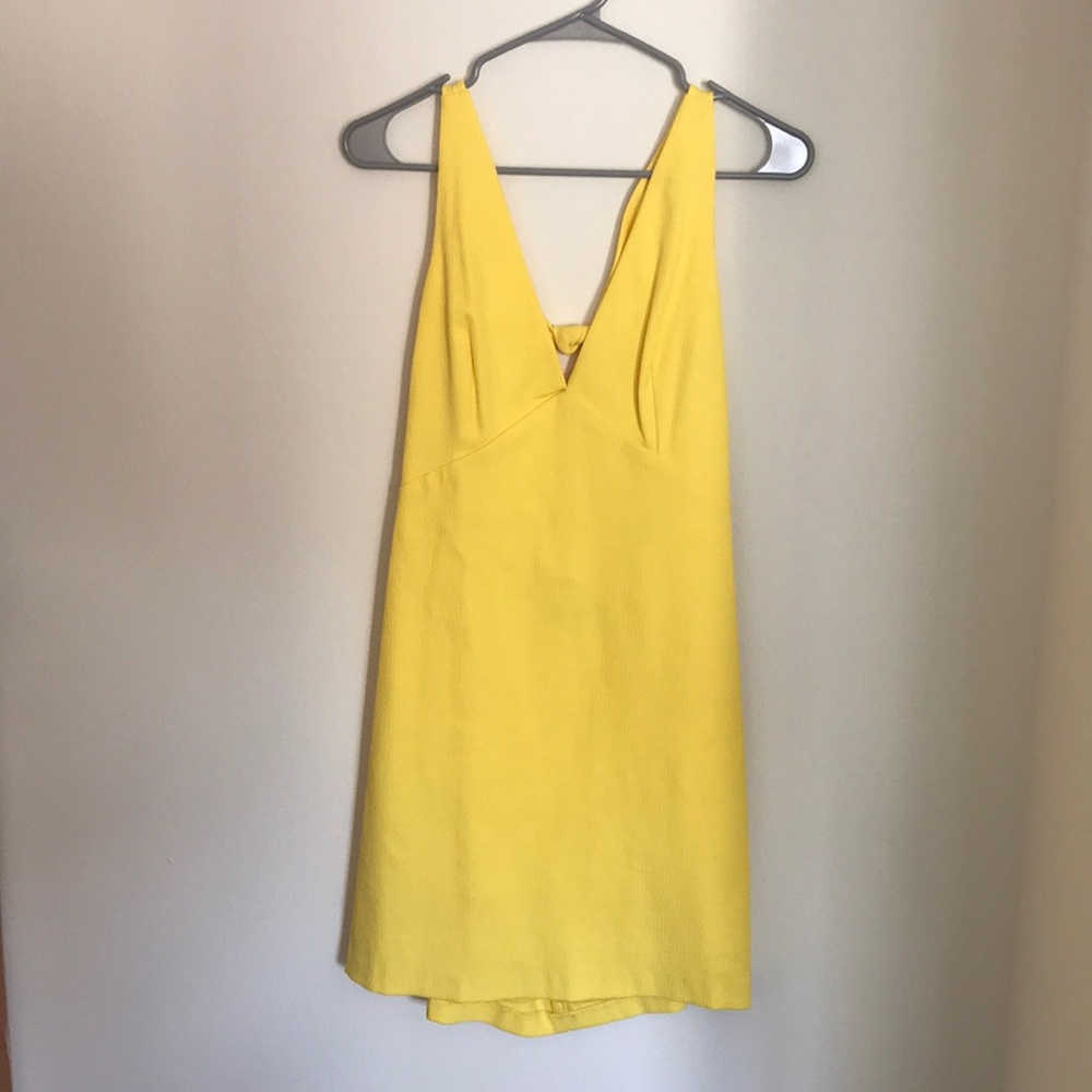 Zara yellow dress with open back detailing